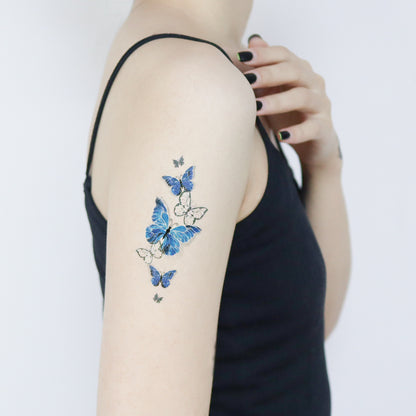 Blue Butterfly Luminous Tattoo