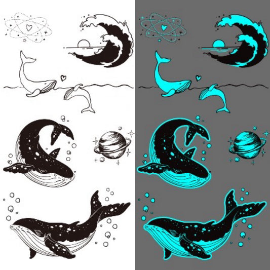 Whales Luminous Tattoo