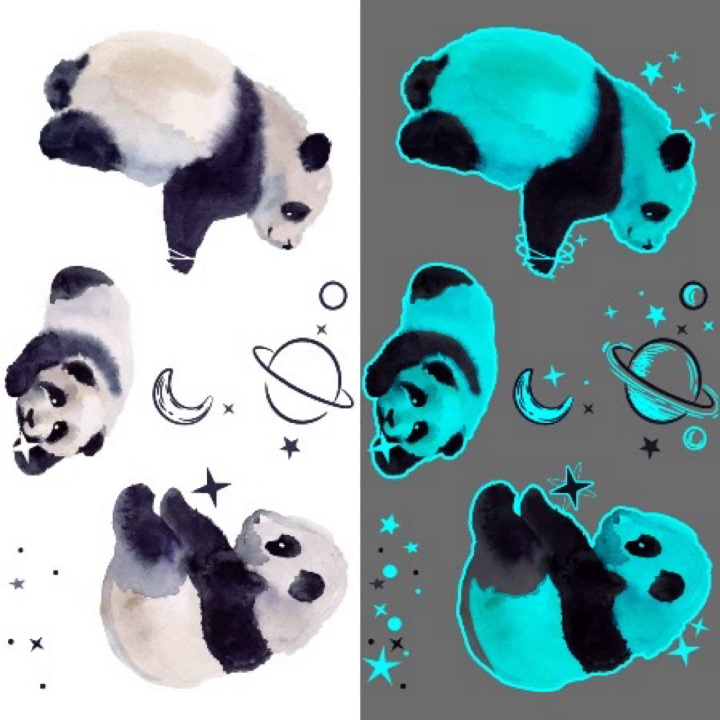 Panda Bear Luminous Tattoo